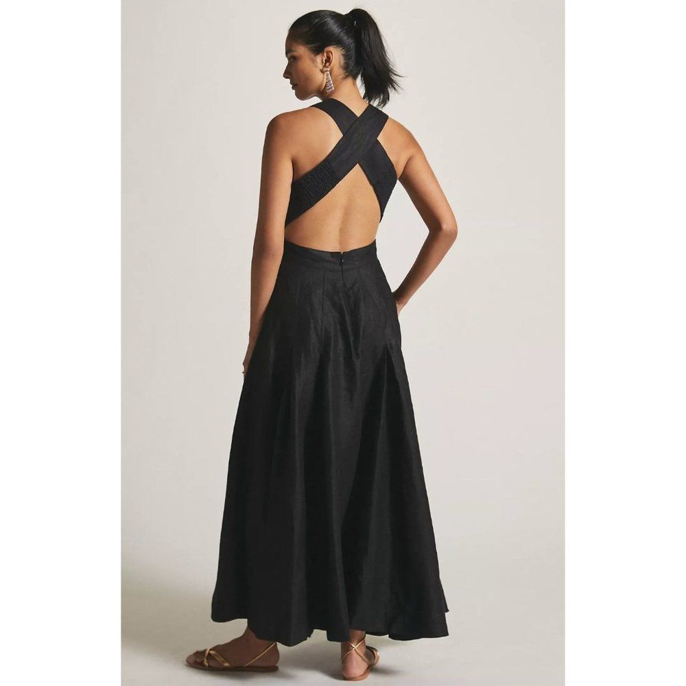 Anthropologie Aureta Studio Boatneck Linen Maxi Dress - Picture 4 of 14